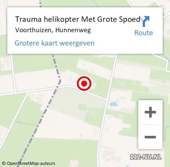 Locatie op kaart van de 112 melding: Trauma helikopter Met Grote Spoed Naar Voorthuizen, Hunnenweg op 16 juli 2022 13:14