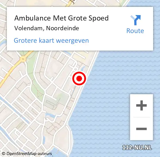 Locatie op kaart van de 112 melding: Ambulance Met Grote Spoed Naar Volendam, Noordeinde op 16 juli 2022 14:07