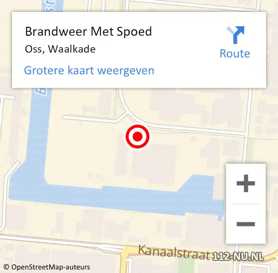 Locatie op kaart van de 112 melding: Brandweer Met Spoed Naar Oss, Waalkade op 16 juli 2022 15:22