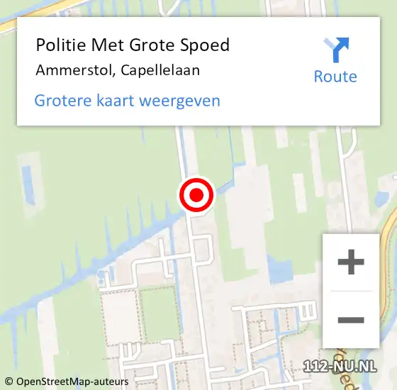 Locatie op kaart van de 112 melding: Politie Met Grote Spoed Naar Ammerstol, Capellelaan op 16 juli 2022 15:58