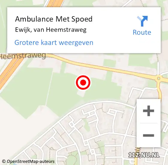 Locatie op kaart van de 112 melding: Ambulance Met Spoed Naar Ewijk, van Heemstraweg op 16 juli 2022 16:07