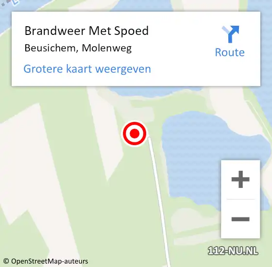 Locatie op kaart van de 112 melding: Brandweer Met Spoed Naar Beusichem, Molenweg op 16 juli 2022 17:06