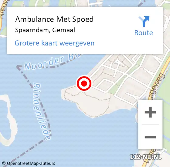 Locatie op kaart van de 112 melding: Ambulance Met Spoed Naar Spaarndam, Gemaal op 16 juli 2022 18:06