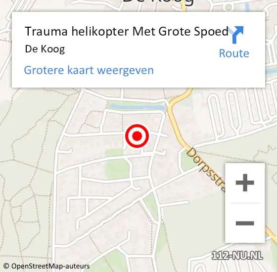 Locatie op kaart van de 112 melding: Trauma helikopter Met Grote Spoed Naar De Koog op 16 juli 2022 18:38