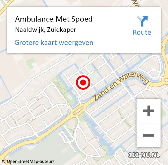 Locatie op kaart van de 112 melding: Ambulance Met Spoed Naar Naaldwijk, Zuidkaper op 16 juli 2022 18:59