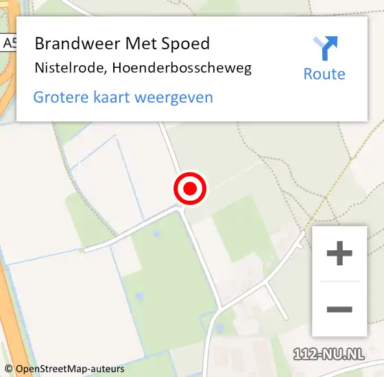 Locatie op kaart van de 112 melding: Brandweer Met Spoed Naar Nistelrode, Hoenderbosscheweg op 16 juli 2022 19:19