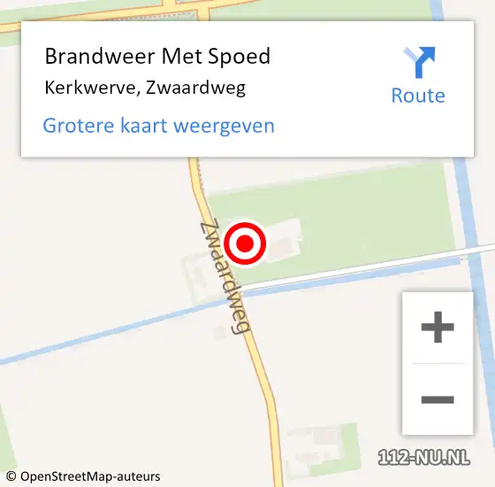 Locatie op kaart van de 112 melding: Brandweer Met Spoed Naar Kerkwerve, Zwaardweg op 23 juli 2014 13:07