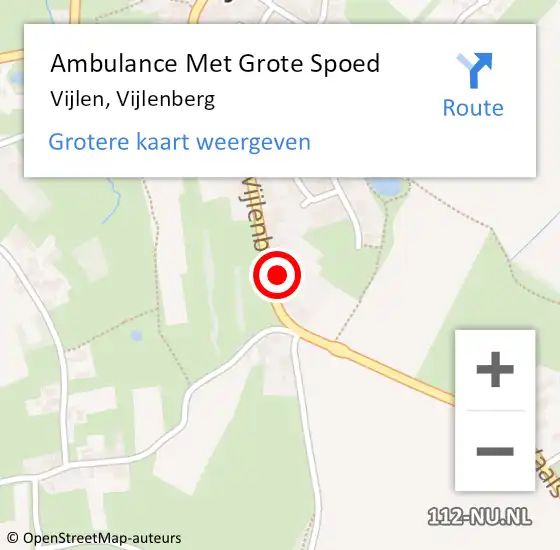 Locatie op kaart van de 112 melding: Ambulance Met Grote Spoed Naar Vijlen, Vijlenberg op 23 juli 2014 13:09