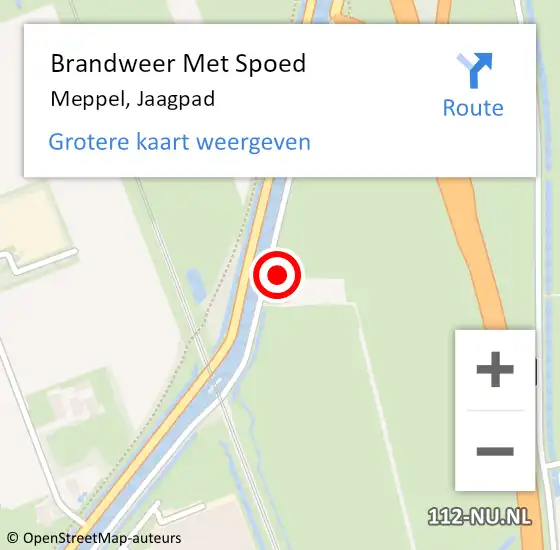 Locatie op kaart van de 112 melding: Brandweer Met Spoed Naar Meppel, Jaagpad op 16 juli 2022 20:11