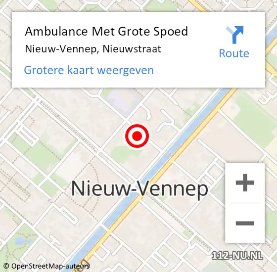 Locatie op kaart van de 112 melding: Ambulance Met Grote Spoed Naar Nieuw-Vennep, Nieuwstraat op 16 juli 2022 20:39