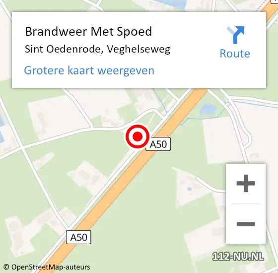 Locatie op kaart van de 112 melding: Brandweer Met Spoed Naar Sint Oedenrode, Veghelseweg op 16 juli 2022 21:04