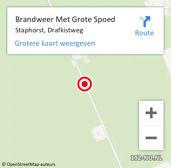 Locatie op kaart van de 112 melding: Brandweer Met Grote Spoed Naar Staphorst, Drafkistweg op 23 juli 2014 13:14