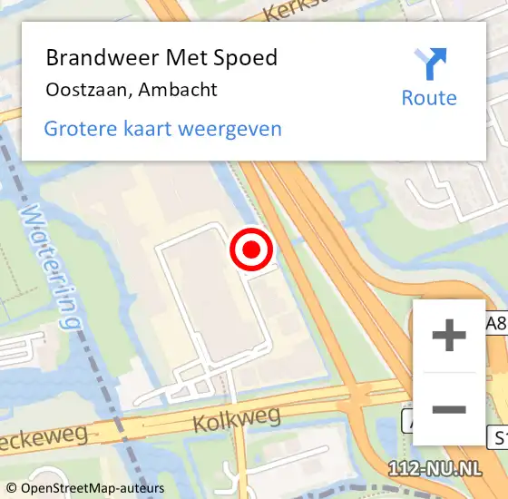 Locatie op kaart van de 112 melding: Brandweer Met Spoed Naar Oostzaan, Ambacht op 16 juli 2022 22:21