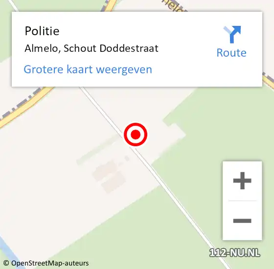 Locatie op kaart van de 112 melding: Politie Almelo, Schout Doddestraat op 16 juli 2022 23:32