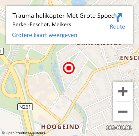 Locatie op kaart van de 112 melding: Trauma helikopter Met Grote Spoed Naar Berkel-Enschot, Meikers op 17 juli 2022 00:07