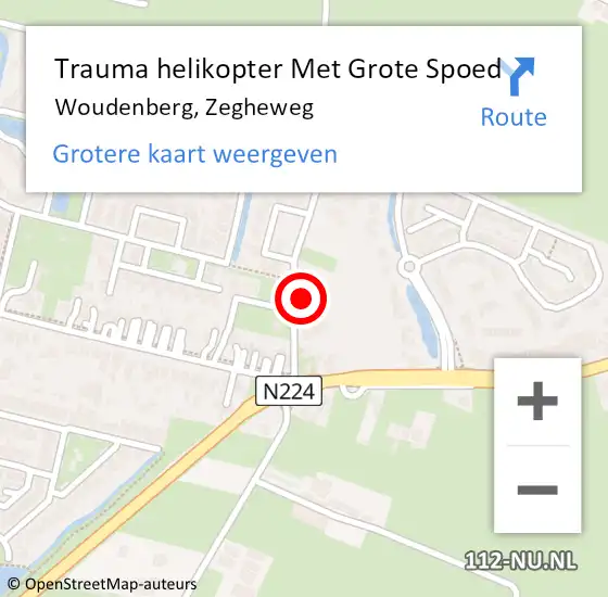 Locatie op kaart van de 112 melding: Trauma helikopter Met Grote Spoed Naar Woudenberg, Zegheweg op 17 juli 2022 00:48