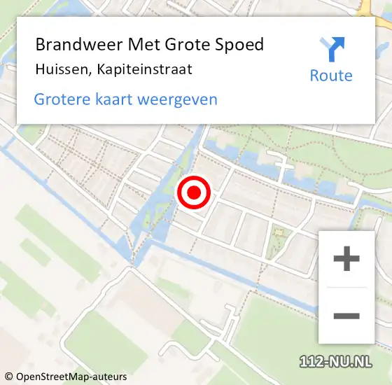 Locatie op kaart van de 112 melding: Brandweer Met Grote Spoed Naar Huissen, Kapiteinstraat op 17 juli 2022 01:38