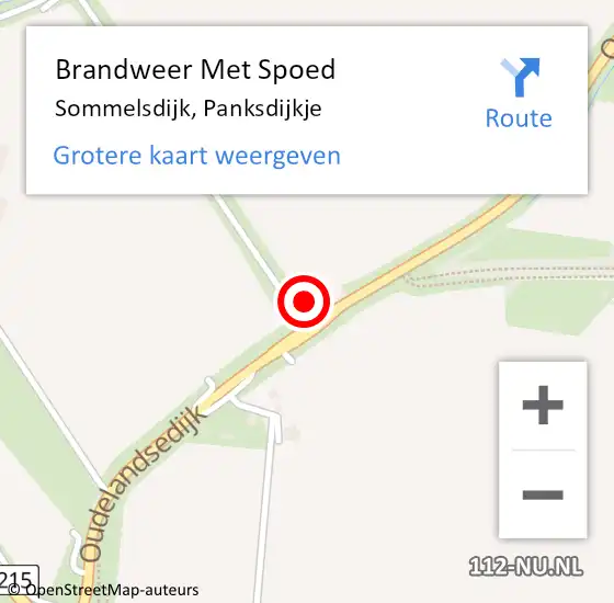 Locatie op kaart van de 112 melding: Brandweer Met Spoed Naar Sommelsdijk, Panksdijkje op 17 juli 2022 02:30