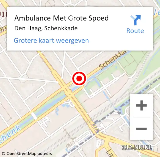 Locatie op kaart van de 112 melding: Ambulance Met Grote Spoed Naar Den Haag, Schenkkade op 17 juli 2022 02:45