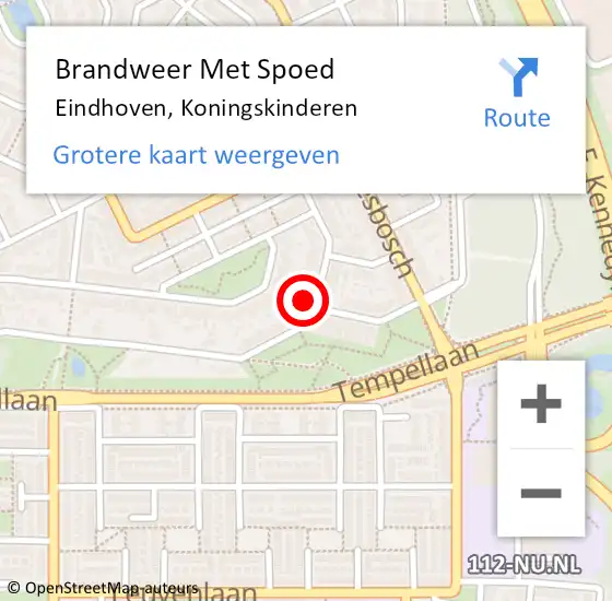 Locatie op kaart van de 112 melding: Brandweer Met Spoed Naar Eindhoven, Koningskinderen op 17 juli 2022 03:16