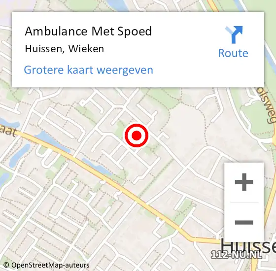 Locatie op kaart van de 112 melding: Ambulance Met Spoed Naar Huissen, Wieken op 17 juli 2022 03:33