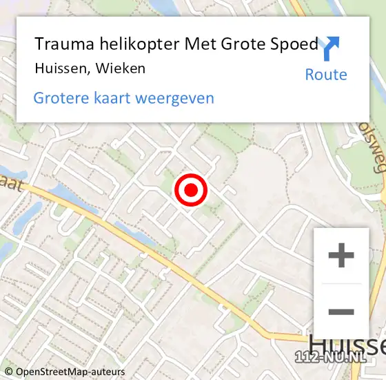 Locatie op kaart van de 112 melding: Trauma helikopter Met Grote Spoed Naar Huissen, Wieken op 17 juli 2022 03:39