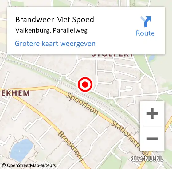 Locatie op kaart van de 112 melding: Brandweer Met Spoed Naar Valkenburg, Parallelweg op 17 juli 2022 03:55