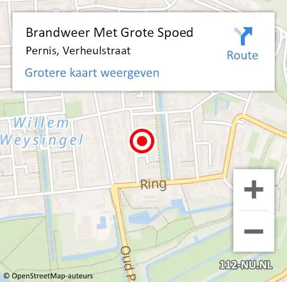 Locatie op kaart van de 112 melding: Brandweer Met Grote Spoed Naar Pernis, Verheulstraat op 17 juli 2022 04:06