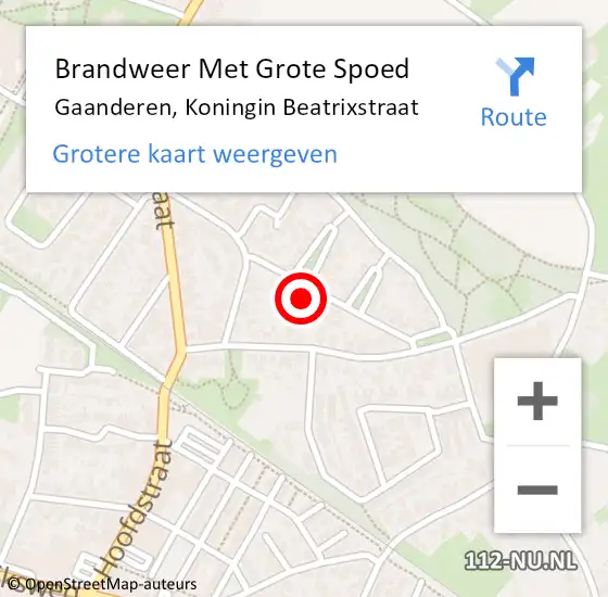 Locatie op kaart van de 112 melding: Brandweer Met Grote Spoed Naar Gaanderen, Koningin Beatrixstraat op 17 juli 2022 04:25