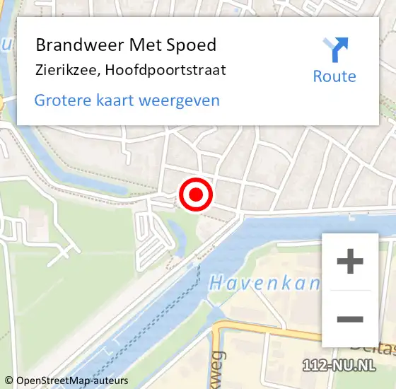 Locatie op kaart van de 112 melding: Brandweer Met Spoed Naar Zierikzee, Hoofdpoortstraat op 17 juli 2022 06:58