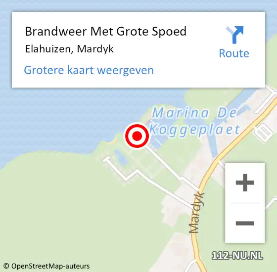 Locatie op kaart van de 112 melding: Brandweer Met Grote Spoed Naar Elahuizen, Mardyk op 17 juli 2022 08:43