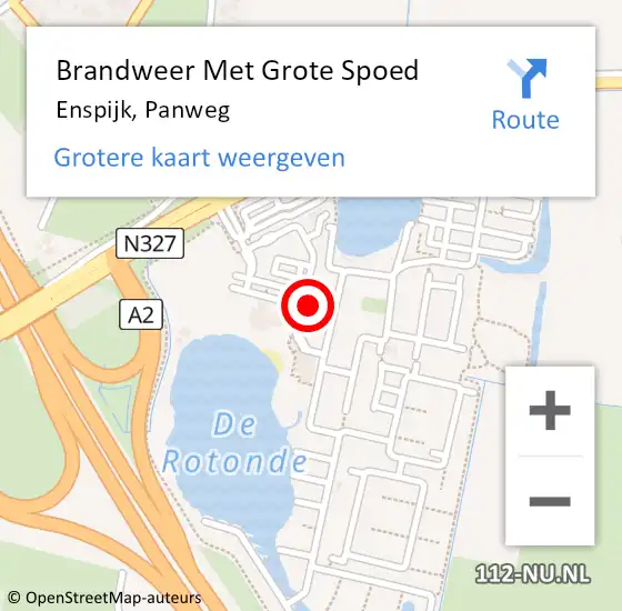 Locatie op kaart van de 112 melding: Brandweer Met Grote Spoed Naar Enspijk, Panweg op 17 juli 2022 08:52