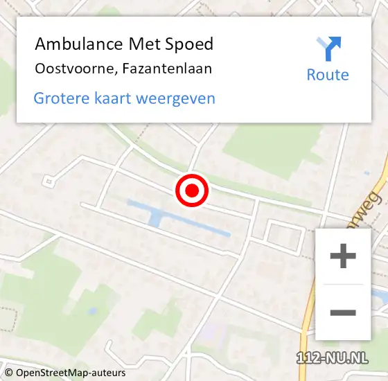 Locatie op kaart van de 112 melding: Ambulance Met Spoed Naar Oostvoorne, Fazantenlaan op 17 juli 2022 09:25