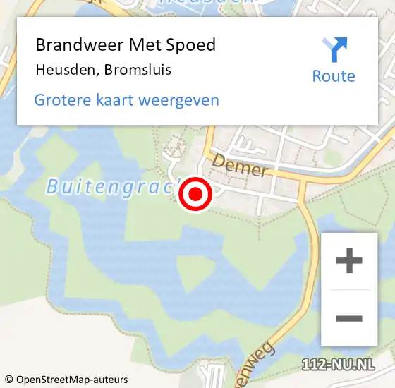 Locatie op kaart van de 112 melding: Brandweer Met Spoed Naar Heusden, Bromsluis op 17 juli 2022 09:30