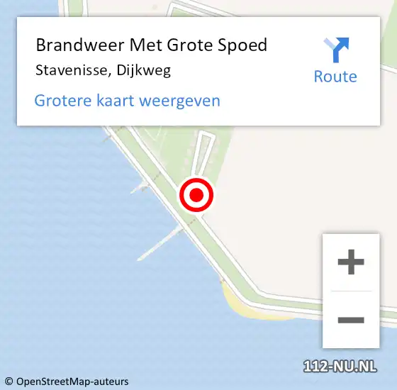 Locatie op kaart van de 112 melding: Brandweer Met Grote Spoed Naar Stavenisse, Dijkweg op 17 juli 2022 09:31