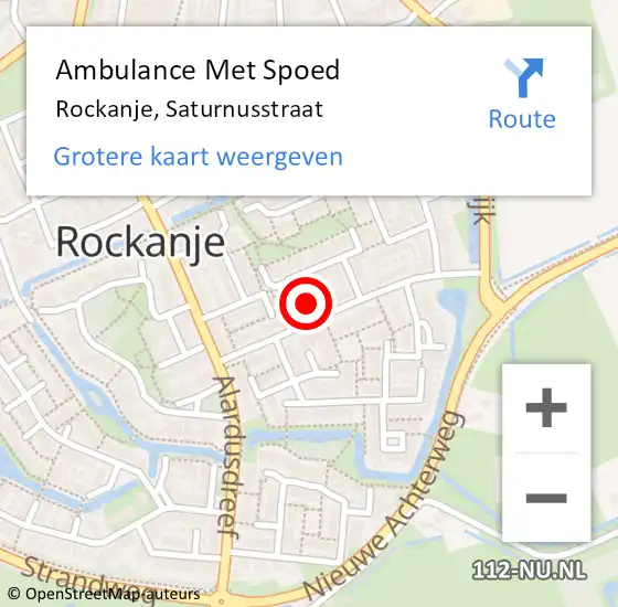 Locatie op kaart van de 112 melding: Ambulance Met Spoed Naar Rockanje, Saturnusstraat op 17 juli 2022 09:38