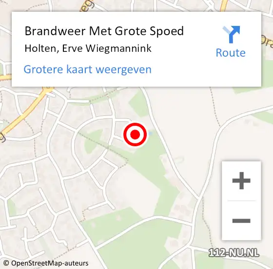 Locatie op kaart van de 112 melding: Brandweer Met Grote Spoed Naar Holten, Erve Wiegmannink op 17 juli 2022 10:54