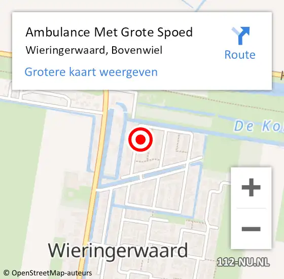 Locatie op kaart van de 112 melding: Ambulance Met Grote Spoed Naar Wieringerwaard, Bovenwiel op 17 juli 2022 11:08