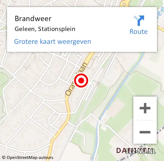 Locatie op kaart van de 112 melding: Brandweer Geleen, Stationsplein op 23 juli 2014 13:55