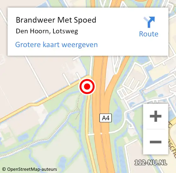 Locatie op kaart van de 112 melding: Brandweer Met Spoed Naar Den Hoorn, Lotsweg op 17 juli 2022 12:24