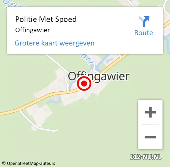 Locatie op kaart van de 112 melding: Politie Met Spoed Naar Offingawier op 17 juli 2022 13:10