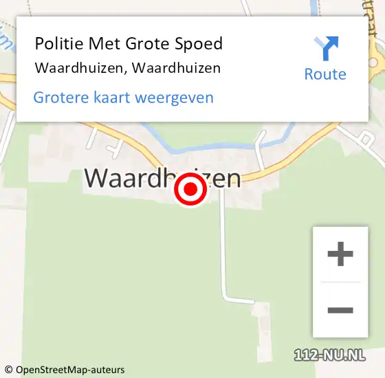 Locatie op kaart van de 112 melding: Politie Met Grote Spoed Naar Waardhuizen, Waardhuizen op 17 juli 2022 13:18