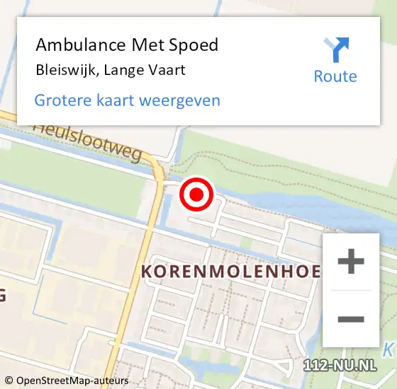 Locatie op kaart van de 112 melding: Ambulance Met Spoed Naar Bleiswijk, Lange Vaart op 17 juli 2022 13:29