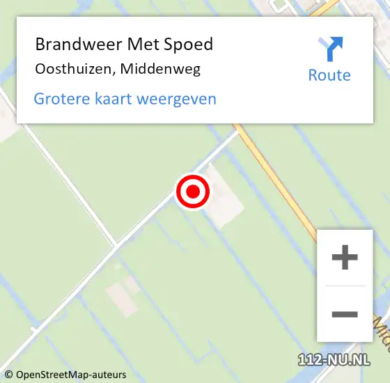 Locatie op kaart van de 112 melding: Brandweer Met Spoed Naar Oosthuizen, Middenweg op 17 juli 2022 13:53