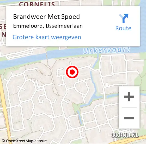 Locatie op kaart van de 112 melding: Brandweer Met Spoed Naar Emmeloord, IJsselmeerlaan op 17 juli 2022 14:05