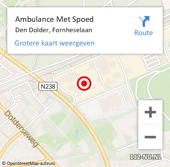 Locatie op kaart van de 112 melding: Ambulance Met Spoed Naar Den Dolder, Fornheselaan op 23 juli 2014 14:05