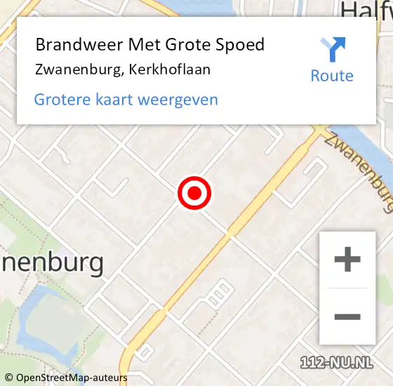 Locatie op kaart van de 112 melding: Brandweer Met Grote Spoed Naar Zwanenburg, Kerkhoflaan op 17 juli 2022 14:48