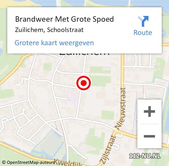 Locatie op kaart van de 112 melding: Brandweer Met Grote Spoed Naar Zuilichem, Schoolstraat op 23 juli 2014 14:11