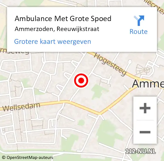 Locatie op kaart van de 112 melding: Ambulance Met Grote Spoed Naar Ammerzoden, Reeuwijkstraat op 17 juli 2022 15:46