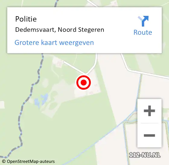 Locatie op kaart van de 112 melding: Politie Dedemsvaart, Noord Stegeren op 17 juli 2022 16:21